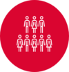 icon of people standing in a red circle