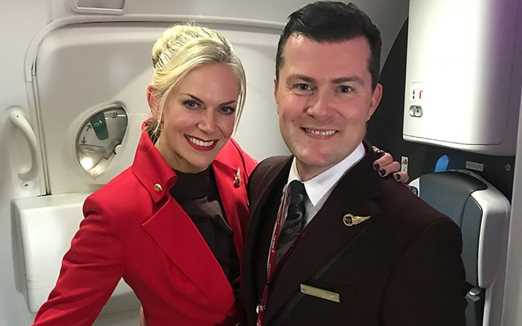 Male and female Virgin Atlantic cabin crew