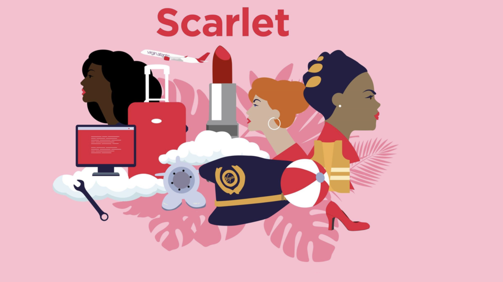 Cartoon image of Scarlet employee network